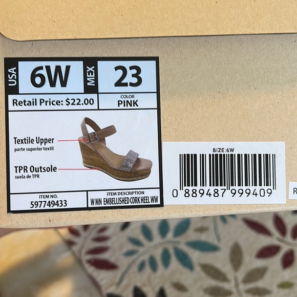 NWT Madden NYC Women's Wide Width Embellished Cork Heels - Picture 7 of 9